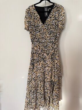 Karl Lagerfeld Black and Yellow Floral Dress